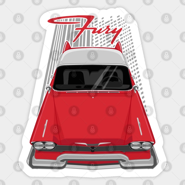 Plymouth Fury 1957 - 1958 - red Sticker by V8social